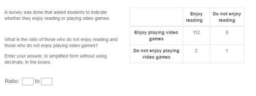Asurvey was done that asked students to indicate whether they enjoy reading or playing video games.&lt;