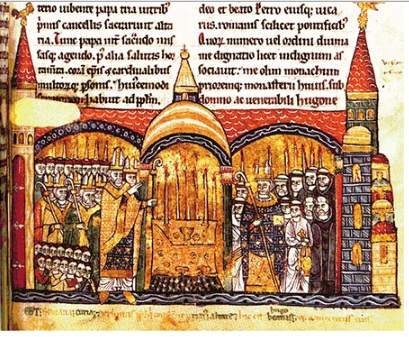 This page from a medieval manuscript represents not only the power of the church but also the&lt;