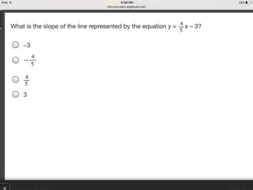 What is the slope of the line represented by the equation y = x – 3?
