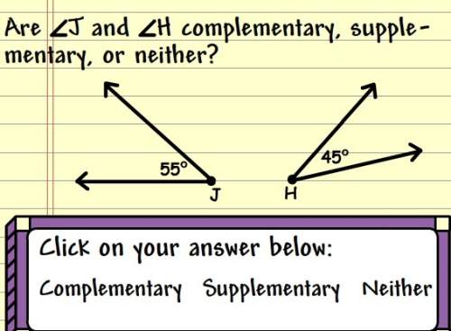 Are the angles complementary, supplementary, or neither? what's the answer? photo below.