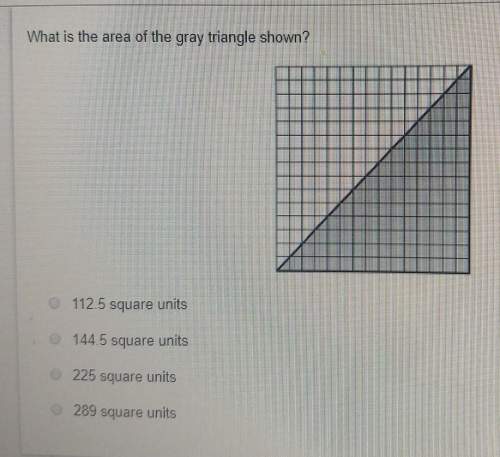 What is the area of the gray triangle shown?
