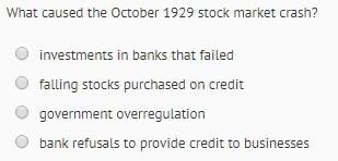 What caused the october 1929 stock market crash?