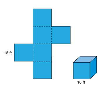 Here is a picture of a cube, and the net of this cube. what is the surface area of this cube? enter