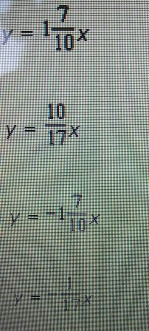 Write an equation of the direct variation that includes the point (-10,-17)