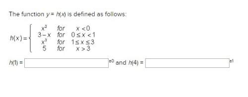 The function y = h(x) is defined as follows: (picture of question shown)
