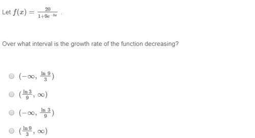 Over what interval is the growth rate of the function decreasing?