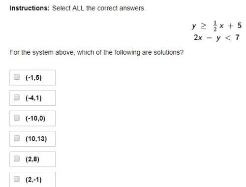 For the system above, which of the following are solutions?