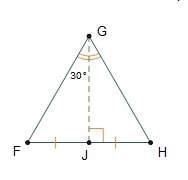 Gj bisects ∠fgh and is a perpendicular bisector of fh. what is true of triangle fgh?