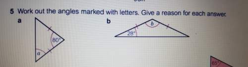 Work out the angles marked with letters. give reasons for each answer.