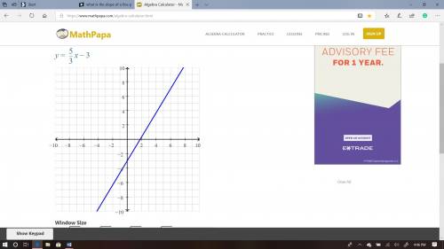 What is the slope of a line pendicular to 5x-3y=9
