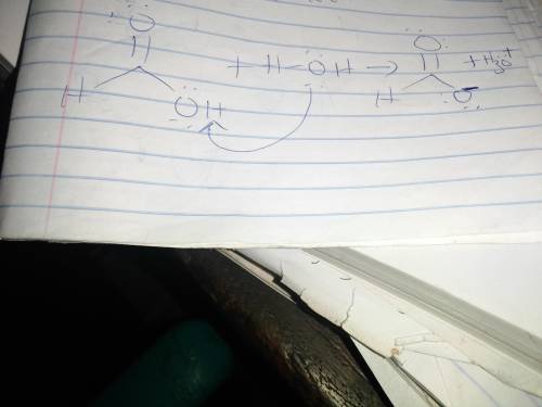 Draw a mechanism for the reaction of water with formic acid. In the box to the left, draw any necess