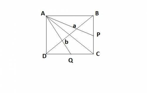 2. ABCD is a square and P, Q are the midpoints of BC, CD respectively. If AP = a and AQ = b, ﬁnd in