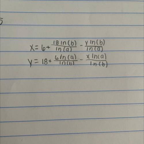 Find the values of x and y in the equation below.