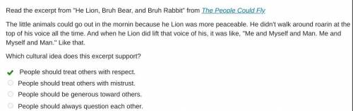 Read the excerpt from He Lion, Bear, and Rabbit” from The People Could Fly

The little animals coul