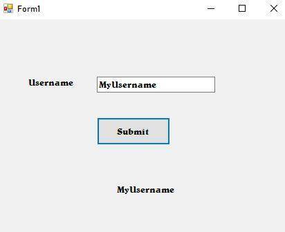create a windows application that can be used to input a user's name. Include an appropriate label i