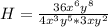 H = \frac{36x^6y^8}{4x^3y^5 * 3xy^2}