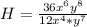 H = \frac{36x^6y^8}{12x^4*y^7}