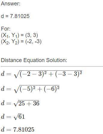 What is the distance between points V(3, 3) and W(–2, –3)? Round to the nearest tenth if necessary.