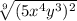 \sqrt[9]{(5x^{4}y^{3})^{2}}