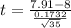 t = \frac{7.91 -8}{\frac{0.1732}{\sqrt{35} } }