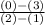 \frac{(0)-(3)}{(2)-(1)}