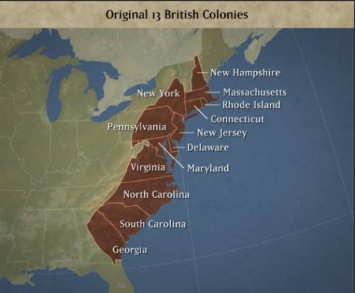 Can you find the English colonies in North America on a map?
