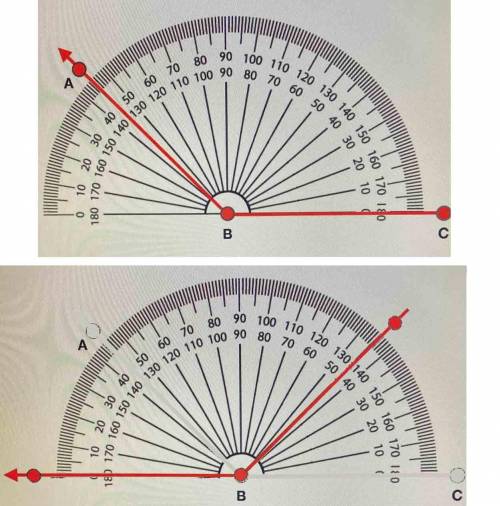 What is the angle measured on the protractor? Can you please explain how you know. Thanks!!