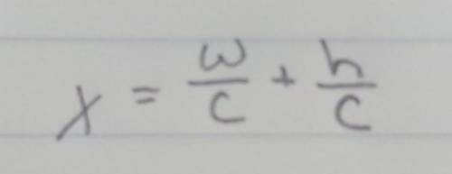 Solve the equation w=cx-h for x.