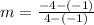 m = \frac{-4 - (-1)}{4 - (-1)}