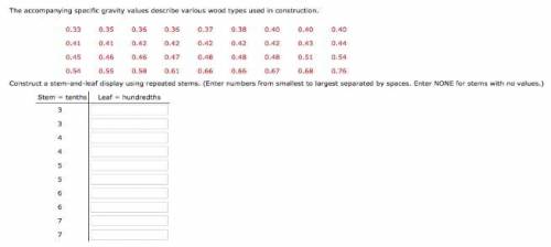 The accompanying specific gravity values describe various wood types used in construction. 0.32 0.35