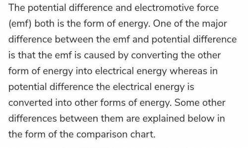 Electric potential and e. m.f are Same or Different terms?​