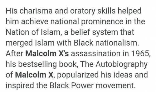 Explain two reasons why Malcolm X is an inspirational religious leader.
2 paragraphs