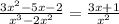 \frac{3x^2 - 5x - 2}{x^3 - 2x^2} = \frac{3x + 1}{x^2}