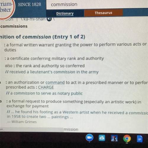 Definition of commission