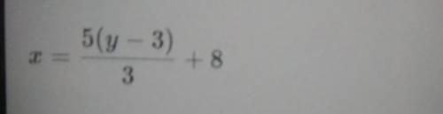 5·(y-3)=3/5 (x-8)·5 write the equation