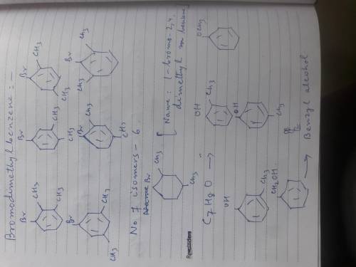 Specify the number of possible isomers of bromodimethylbenzene. 6 Write the name of one of these iso