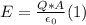 E = \frac{Q*A}{\epsilon_{0} }   (1)