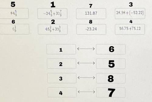 PLEASE HELP
Match each addition operation to the correct sum