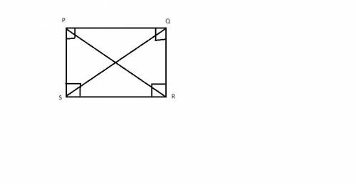 Given:  quadrilateral pqrs is a rectangle. prove:  pr = qs