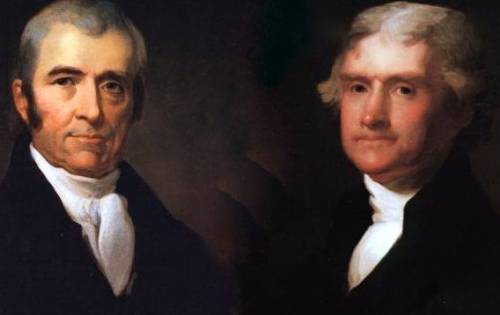 John marshall and thomas jefferson were both virginians;  they were also distant relatives. how did 