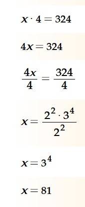 The product of a number and 4 is 324. what is the number
