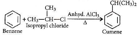 Which compounds can be made with the reaction benzene via electrophilic aromatic substitution using