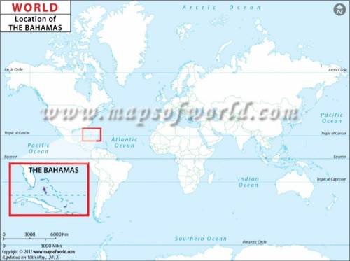 The bahamas are in which direction from the usa?