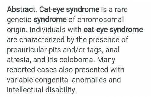 Abstract about cat eye syndrome?