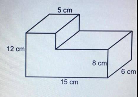Find the volume of this prism.5 cm12 cm8 cm6 cm15 cm​
