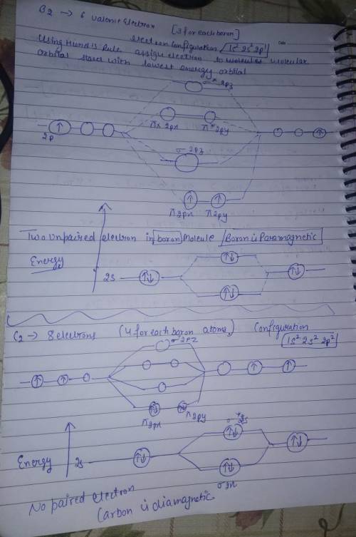 Part a by drawing molecular orbital diagrams for b2, c2, n2, o2, and f2, predict which of these homo