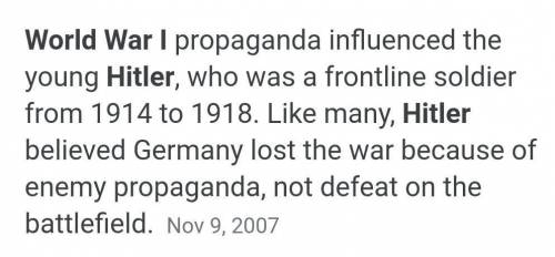 Why was WWI so important to hilter?