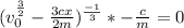 (v_0^{\frac{3}{2}}-\frac{3cx}{2m})^{\frac{-1}{3}} * -\frac{c}{m} = 0