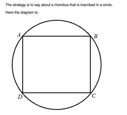 Rafael was asked to construct a square inscribed in a circle. He drew a circle and

a diameter of th