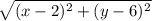 \sqrt{(x-2)^2+(y-6)^2}